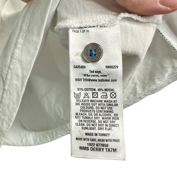 Ted Baker White Tipped Collar Polo Shirt - Picture 7 of 7